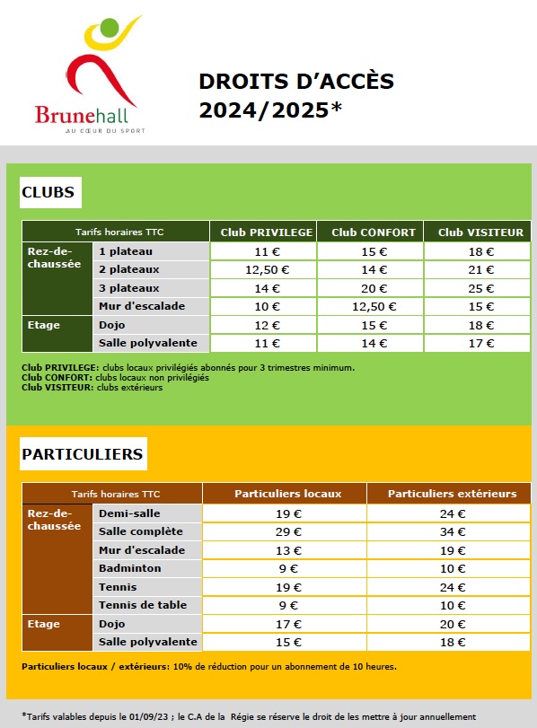 Brunehall-tarifs-2024-2025