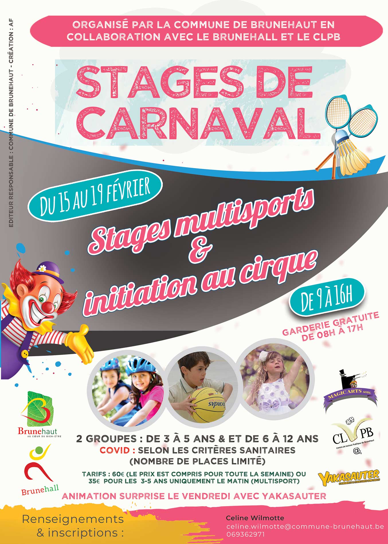Stages de Carnaval 2021 à Brunehaut